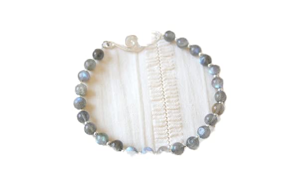 Bracelet labradorite 6mm LKBEADS le cadeau unisexe idéal en pierres rondes pour célébrer un lien