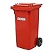Poubelle grande capacité à 2 roues STIER, 120 l, rouge, lxPxH 475x550x930 mm