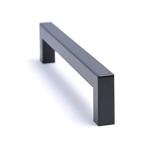 BSM Marketing 1 Pack Kitchen Door Handles 192mm Hole Centre Flat Black Cabinet Handles Stainless Steel Square Cupboard T Bar Handle (Screws Included) - Image 3