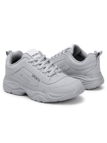 Image of Men's White Sports Running Shoes | Lightweight Breathable Sneakers | Anti-Skid Casual Walking Gym Shoes