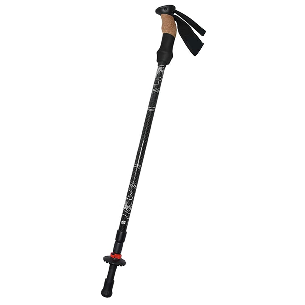 Bastoncini da Trekking a Piedi, Bastoncini da Trekking retrattili a Tre sezioni in Fibra di Carbonio Leggera Forniture per Attrezzatura da Viaggio e Avventura all'aperto