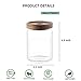 UKYLIN Glass Storage Jar with Wood Lid, Airtight Glass Food Jar Canister, Clear Kitchen Food Storage Containers for Flour, Sugar, Coffee Beans, Candy, Snack, Cookie and More (750ml 26 FL OZ)