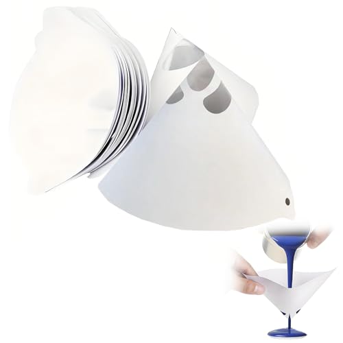 50 Pezzi Filtri di Carta per Vernice Filtro Per Vernice Accessori per Verniciatura Monouso Imbuto in Carta Accessori Stampante 3d Filtri Rete Auto Conica con Nylon Maglia Fine Spruzzo Arti e Emestieri
