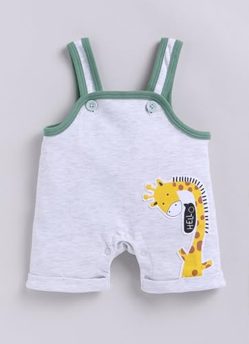 Image of Smart Baby Infant Romper with T-Shirt | Cotton Dungaree Style Baby Dress with Giraffe Print | Soft & Breathable Baby Outfit for Boys & Girls