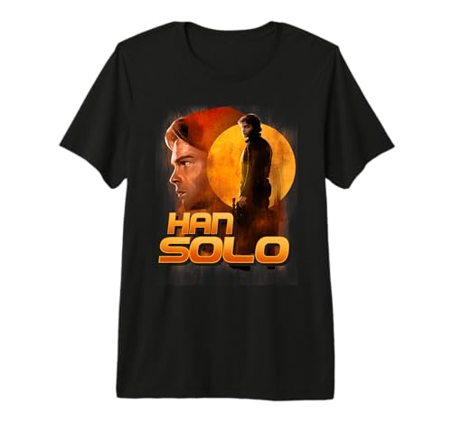 T-shirt Star Wars Han Solo Premium en coton noir style Geek pour homme