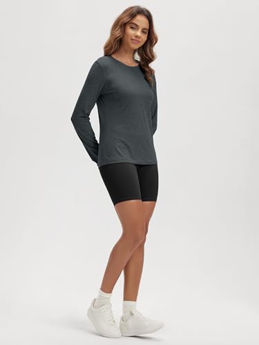 Image of ODODOS Women's Long Sleeve T-Shirt - Ultra Soft odSTRATUM Tech Performance Top UPF 50+ Breathable Crew Neck Pullover