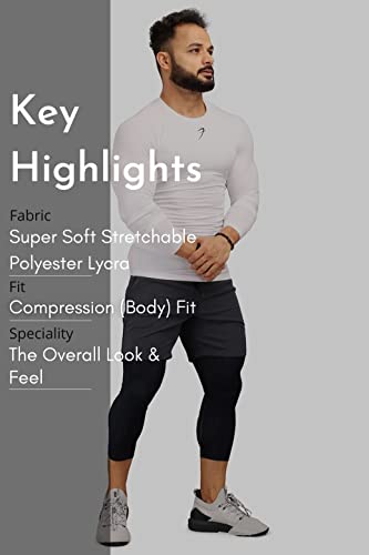 Image of FUAARK Men's Full Sleeve Compression T-Shirt - Athletic Base Layer for Fitness, Cycling, Training, Workout, Tactical Sports Wear