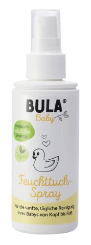 BULA Spray de toallitas húmedas para bebé, 150 ml, alternativa sostenible para toallitas húmedas con ingredientes de origen natural.
