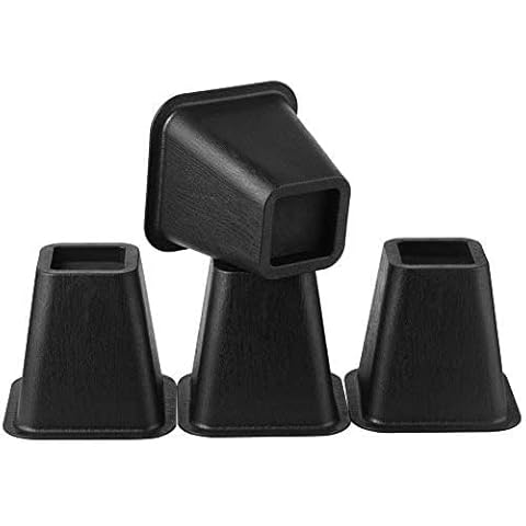Uping Bed Risers 6 Inch | Heavy Duty Furniture Risers| Set of 4 | Black Cover