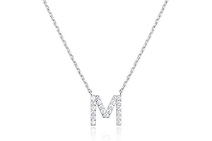 Sparkling 14K White Gold Plated Dainty Necklace: Your Initial, Your Story