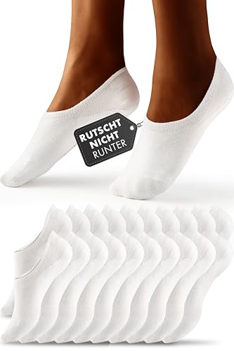 HELDENWERK 10 Paar Füsslinge für Damen & Herren - Unsichtbare Sneaker-Socken atmungsaktiv & bequem - Füßlinge in schwarz, weiß, grau