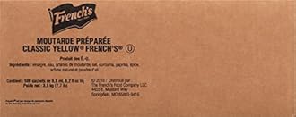 French's Classic Yellow Mustard Packets, 500 count - One 500 Count Individual Yellow Mustard Packets, Perfect Single-Serve Size for Delivery and Takeout Orders