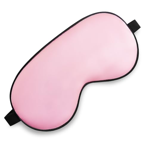 Silk Sleep Mask, Blackout Eye Mask for Sleeping with Adjustable Strap