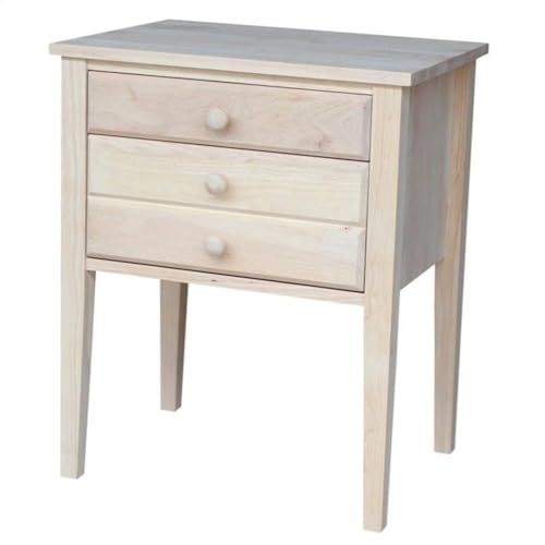 IC International Concepts, Accent Table With Drawers, Solid Real Wood, Sturdy Parawood, DIY, Paint/Stain Ready, Unfinished by IC INTERNATIONAL CONCEPTS - Used condition - US$103.73