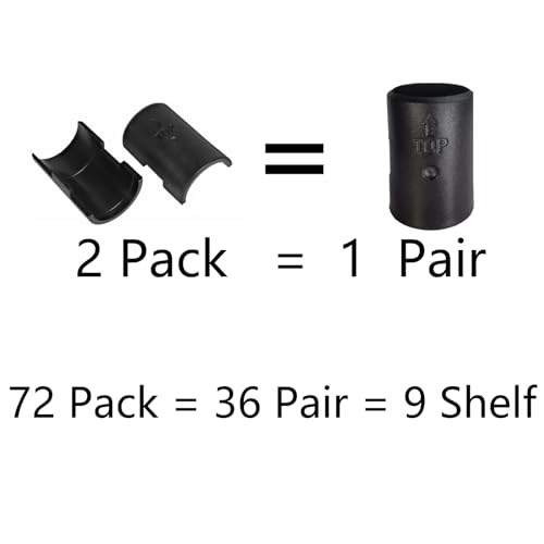 WAFJAMF 72 Pack Wire Shelving Shelf Lock Clips for 1" Post- Shelving Sleeves Replacements for Wire Shelving System