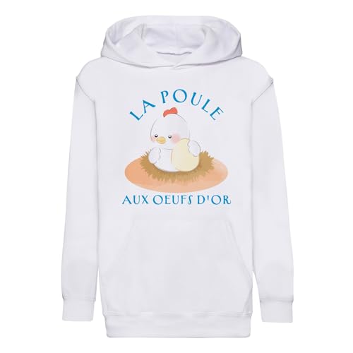 Sweat à capuche enfant La Poule aux Oeufs d'or anti-bouloche durable