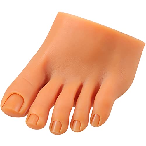 Silicone Practice Foot Nail Practice Training Foot Half Foot Mannequin Nail Practice Fake Foot Model for Acrylic Nails Art Training Display, Left