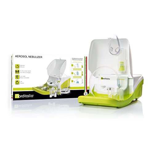 NORDITALIA, Aerosol Meganeb, nebulización dirigida, aerosol silencioso con compartimento accesorios