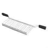 Edelstahl-Sandwichkäfig, für Toaster, hitzebeständiger Brot-Halter-Clip mit Griffen, zum Toasten von Brötchen, Bagels, Teacakes, 43 cm, Küchenhelfer Zubehör (schwarz)