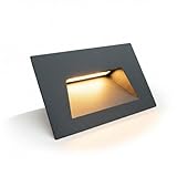 Partenopea Faretto segnapassi da esterno lampada da muro IP65 LED 5w 300 Lumen ad incasso ...