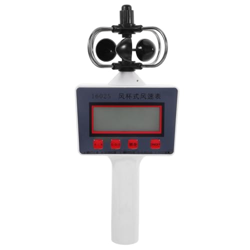 Alipis Anemometro Portatile con Display LCD Compatto e Leggero Misuratore del Vento per Insegnamento Geografia Agricoltura e Gestione Forestale Strumento Misura Alta Precisione