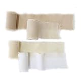 Lookein Handmade 1.5' Chiffon Silk-Like Ribbon Sample Swatch Chart Frayed Edges Ribbon for Wedding Invitations Bouquets Gift Wrapping Decorations, Ballet Nude