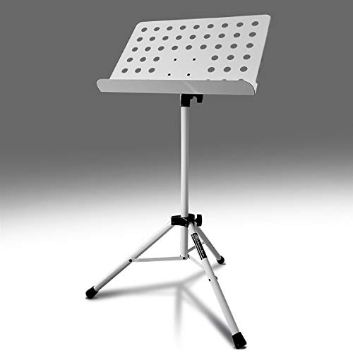 AxcessAbles SM-501 Orchestra Conductor Sheet Music Stand (White)