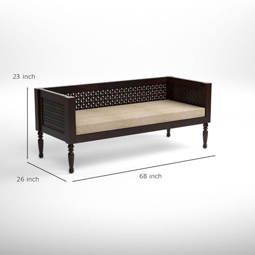 Image of Sheesham Solid Wood 7 Seater Sofa Set for Living Room(7 Seater) (Walnut1)