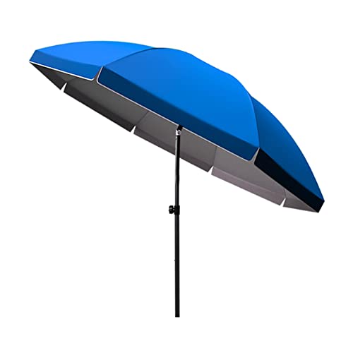 Parasol de 2,4 m bleu rond extérieur inclinable anti-chaleur