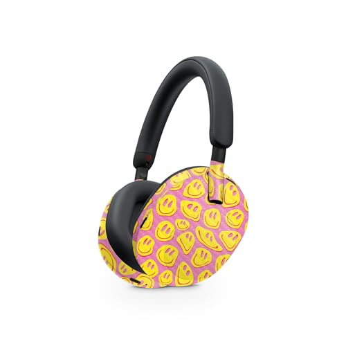 Image of MightySkins Carbon Fiber Skin Compatible with Sony WH-1000XM5 Headphones - Melted Faces | Protective, Durable Textured Carbon Fiber Finish | Easy to Apply