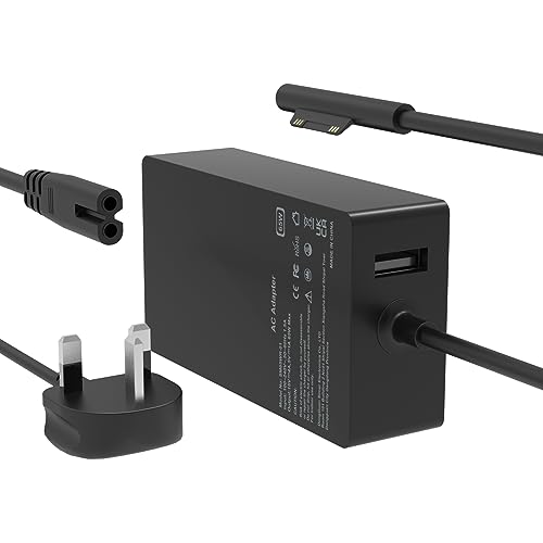 65W Surface Pro Laptop Charger for Microsoft Surface Pro Charger UK 7, 4, Go, 9, 8, 7+, 6, 5, 3, X, Windows Surface Laptop 5, 4, 3, 2, 1 Studio, Surface Tablet, Surface Book 3, 2, 1,Fast charging 10FT