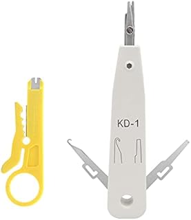 DIFCUL Punch Down Tool with Wire Cutter, Professional Insertion Tools with Cable Cutter Stripper for RJ45 RJ11 Cat5e Cat6 Network Telecom Phone Cable