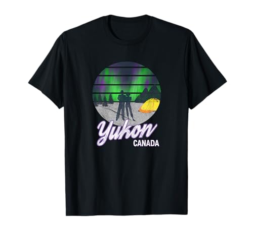 Yukon Canadá Northern Lights Aurora Spotting Invierno Camiseta