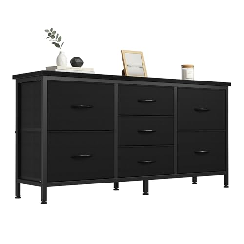 DUMOS TV Stand 7 Drawer Dresser for Bedroom with Storage