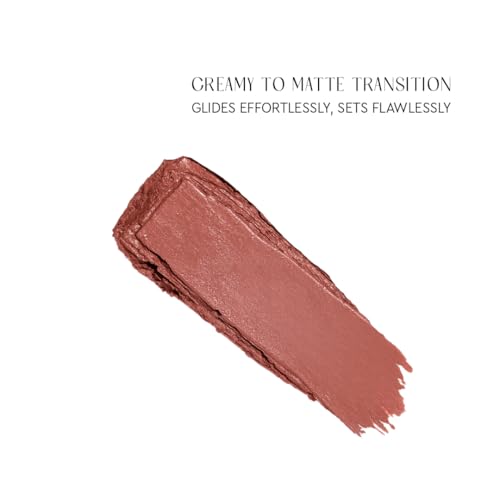 Image of Kiro Slickstick Luxe Matte Lipstick - Rosewood Nude, 2.4g | High-Pigment Velvet Matte Finish | Hydrating & Long-Lasting | Infused with Peptides & Hyaluronic Spheres | 12 Nude, Pink, Brown & Red Shades