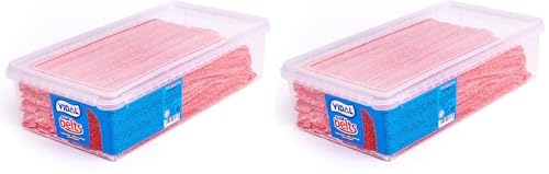 Vidal Golosinas Cintas Pica Fresa. Bandeja de 200 unidades. (Paquete de 2)