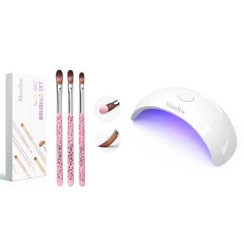 Set de 3 Pinceles de Acrílico para Uñas con Lámpara UV Portátil miniatura 1