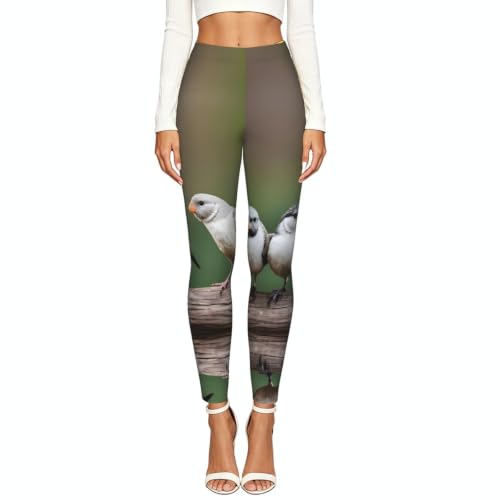 Leggings de compresión de tacto suave y elástico con diseño de tres pájaros 2