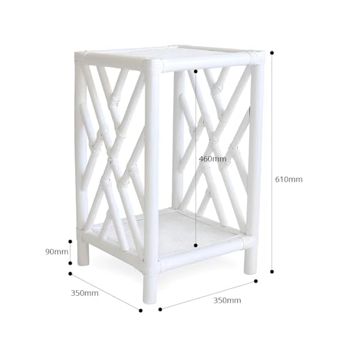 Image of Multi-Purpose Side Table 2-Tier for Living Room, Bedroom & Office - Wooden Top End Table with Storage Shelf, Modern Corner Piece