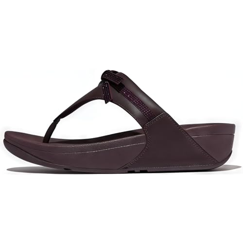 FitFlop Women's Lulu Glitz-Bow Leather Toe-Post Sandals Wedge2