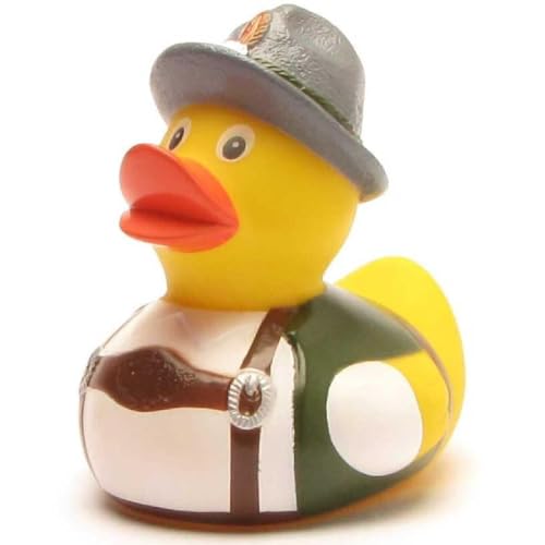 Duckshop I Badeente Trachten Bayer I Quietscheente Oktoberfest I L: 8 cm I inkl. Quietscheentchen-Schlüsselanhänger im Set I Geschenk für Bayern I Präsent...