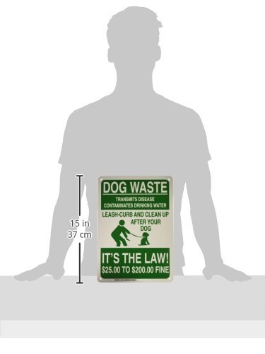 Miniatura 3 de Brady 123561 Señal de reciclaje y medio ambiente, leyenda "Dog Waste Transmits Disease Contaminates Drinking Water Leash", 14 pulgadas de alto, 10