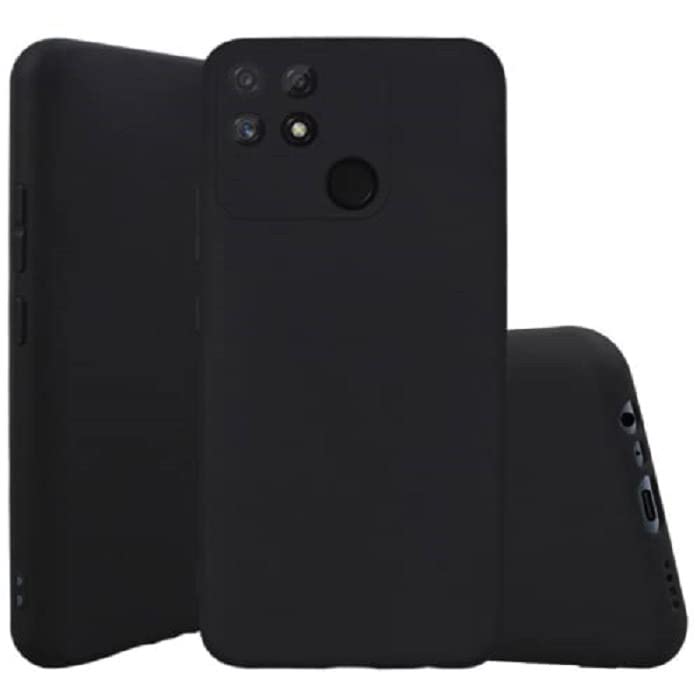 Image of Mobile Back Cover Case for Realme Narzo 50A (Silicone Case|CameraProtection|Black SC1510)
