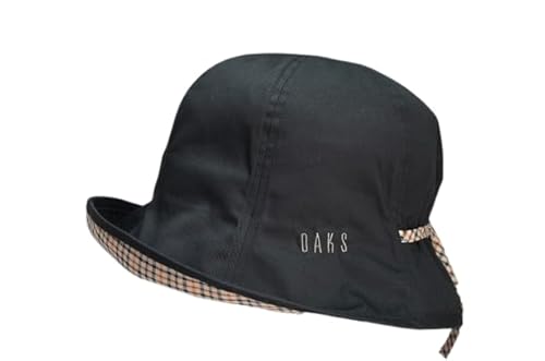 [ダックス] ハット レディース UVカット コットンオブザー 帽子 (ワイン/ベージュ/カーキ/ブラウン/ブラック) D7218 (JP, アルファベット, S, ブラック)