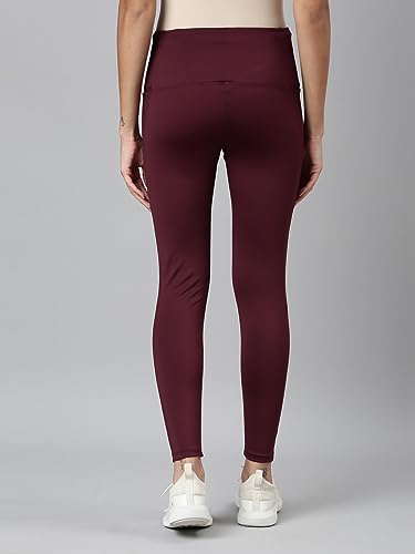 Image of GO COLORS Solid Nylon Stretch Ankle Length Training Tights | High Rise, Side Pockets