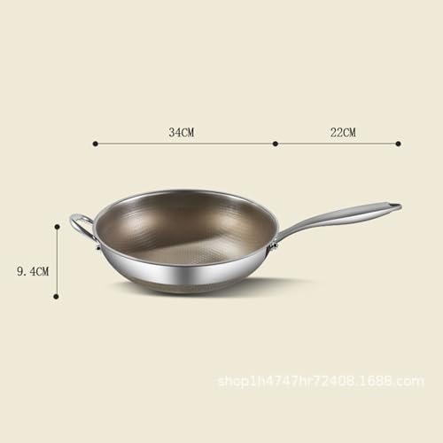 Wok de acero inoxidable 34 cm sin tapa miniatura 2