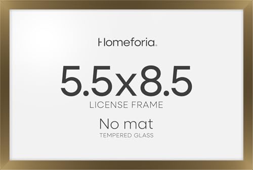 Image of Homeforia 5.5 x 8.5 Business License Frame Bronze, High End Metal 5.5x8.5 Certificate Frame, 8.5x5.5 Document Frames for Wall or Tabletop, 5.5 by 8.5 Picture Frames, Tempered Glass, Wall Kit, Set of 2