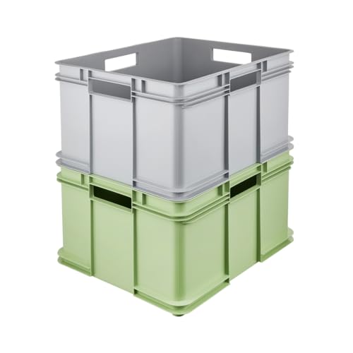 keeeper Transportbox mit Tragegriffen, Euro-Box XXL, 52 x 43 x 28 cm, Bruno Eco Line, Grün (Eco Grass Green)