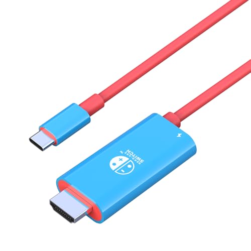 USB C to HDMI Cable 2 in 1 Steam Deck Adapter 4K 60Hz HDMI 100W Charging Port, Monitor TV Connector Cable USB C Dock for Steam Deck OLED/ROG Xbox Ally/iPad/Samsung Galaxy Dex/Tablet/iPhone 17 6.6TF/2M