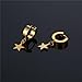 Minimalist Star Dangle Drop Small Hoop Earrings for Men Women Stainless Steel Charms Huggie Piercing Hoops Hypoallergenic Fashion Jewelry Gift (Gold)